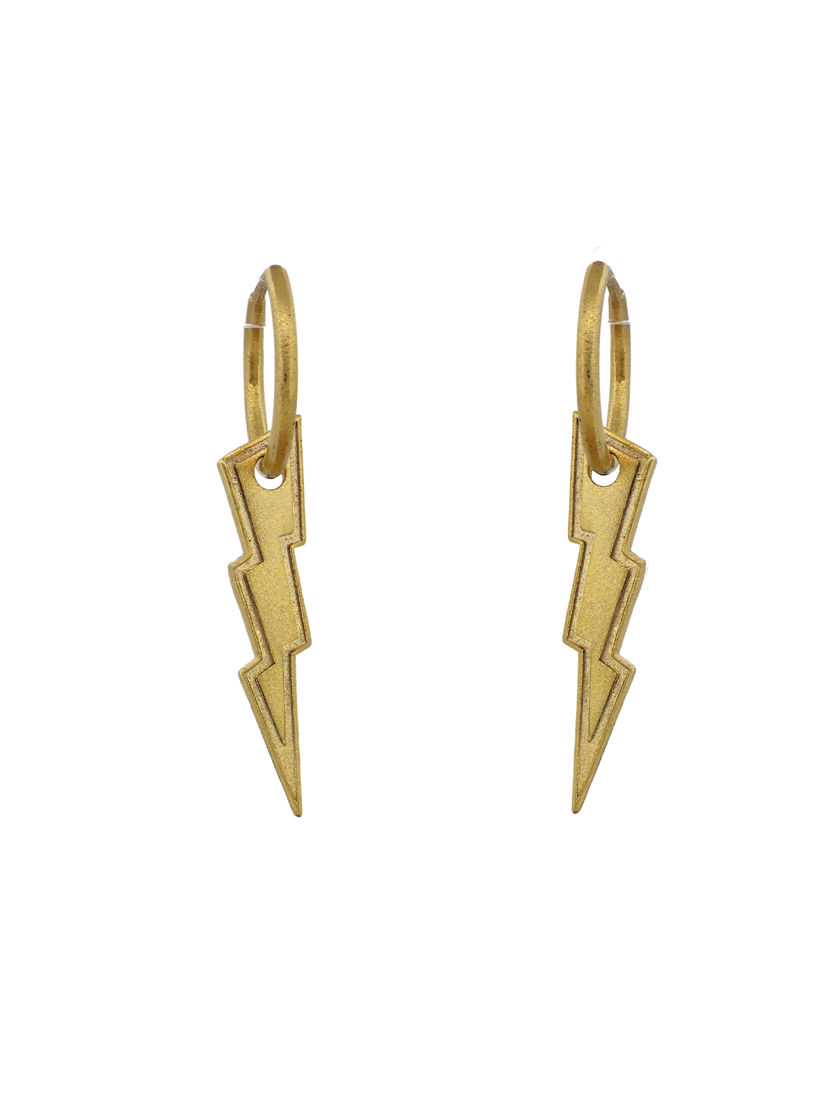 Şimşek Sallantılı Dövme Mat Halka Küpe