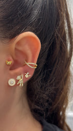 Taşlı Ayıcık Tek Küpe