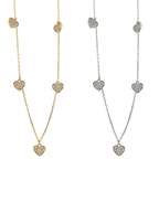 Taşlı Kalp Sallantılı Kolye