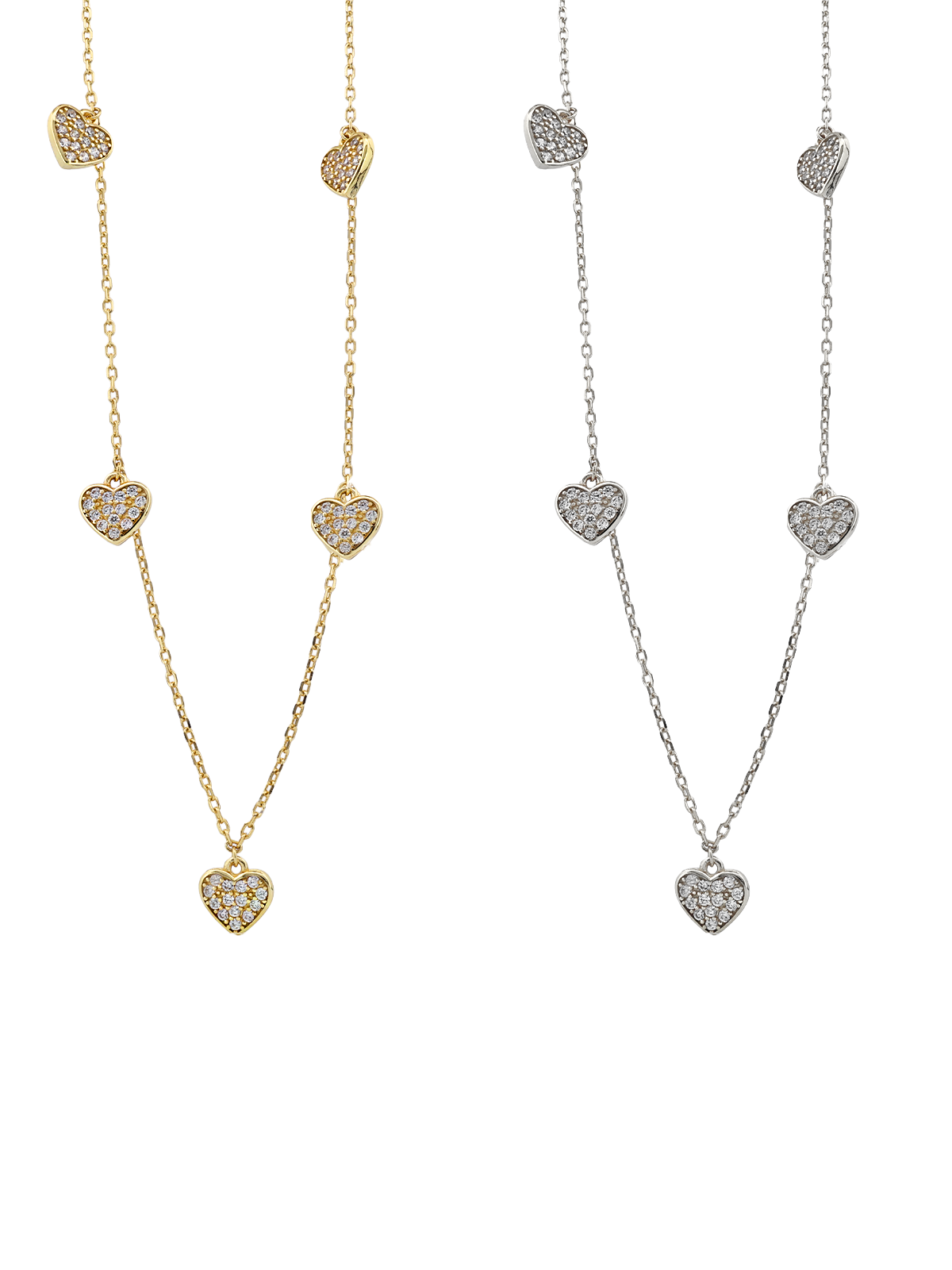 Taşlı Kalp Sallantılı Kolye