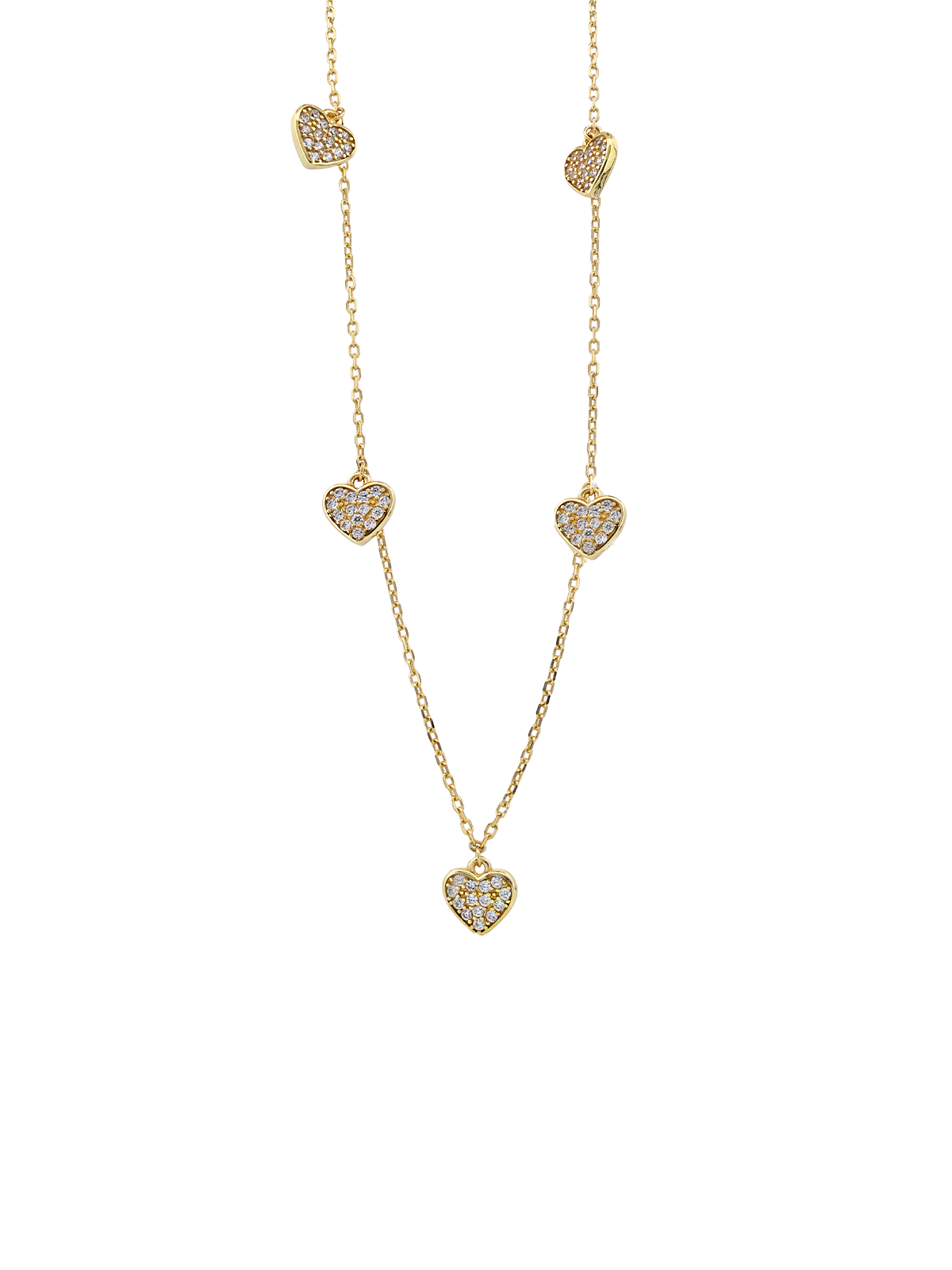 Taşlı Kalp Sallantılı Kolye