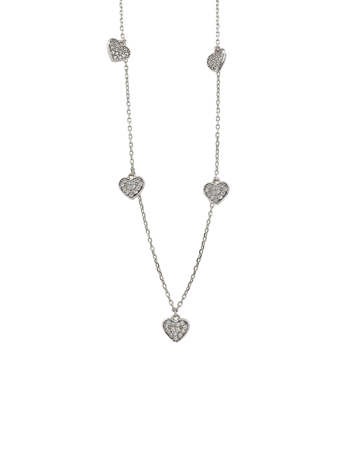 Taşlı Kalp Sallantılı Kolye