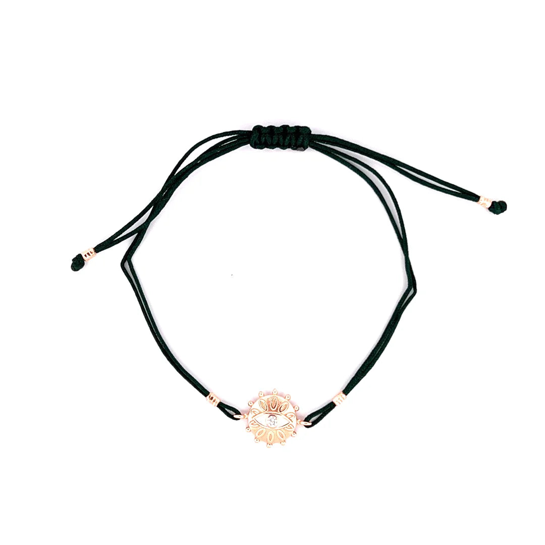 Tek Taş Göz İp Rose Bileklik