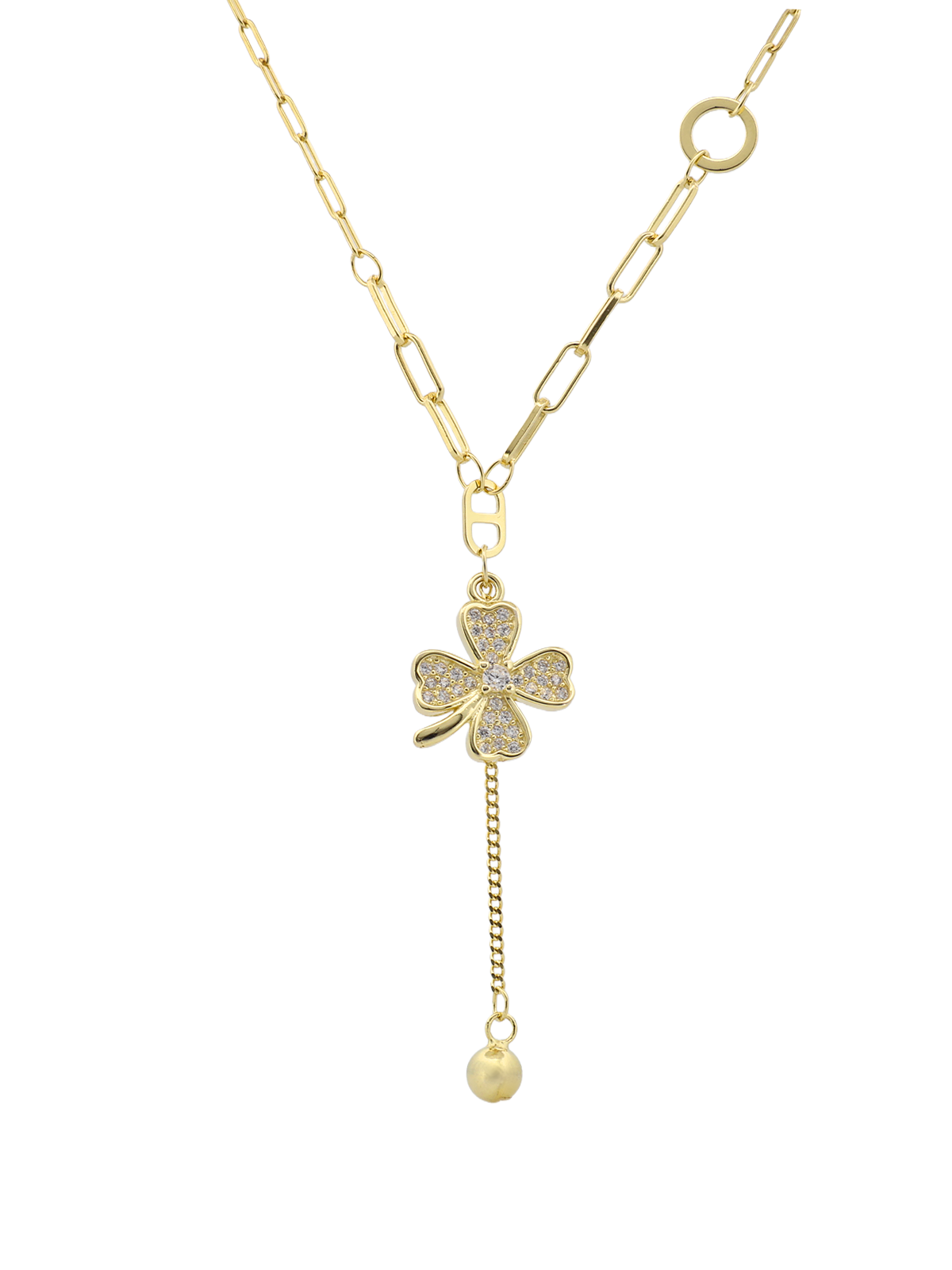 Top Sallantılı Yonca Y Kolye