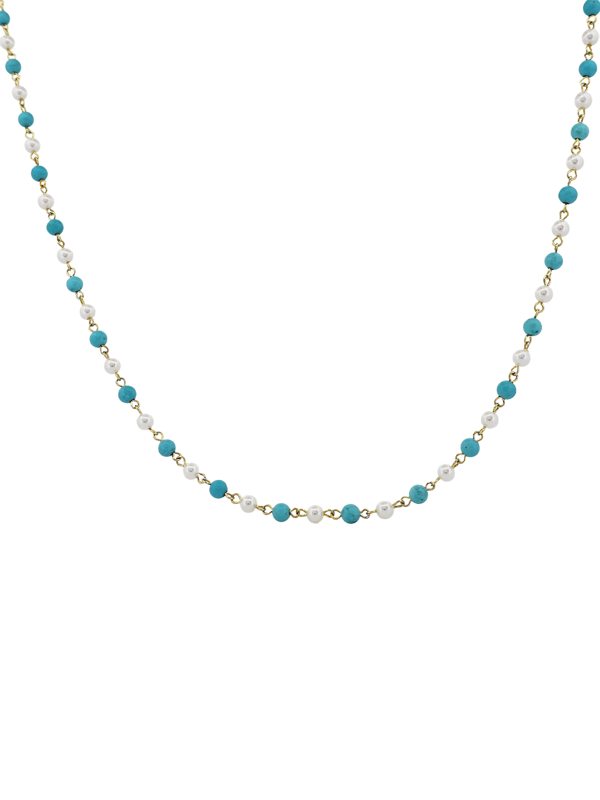 Turkuaz İnci Zincir Kolye