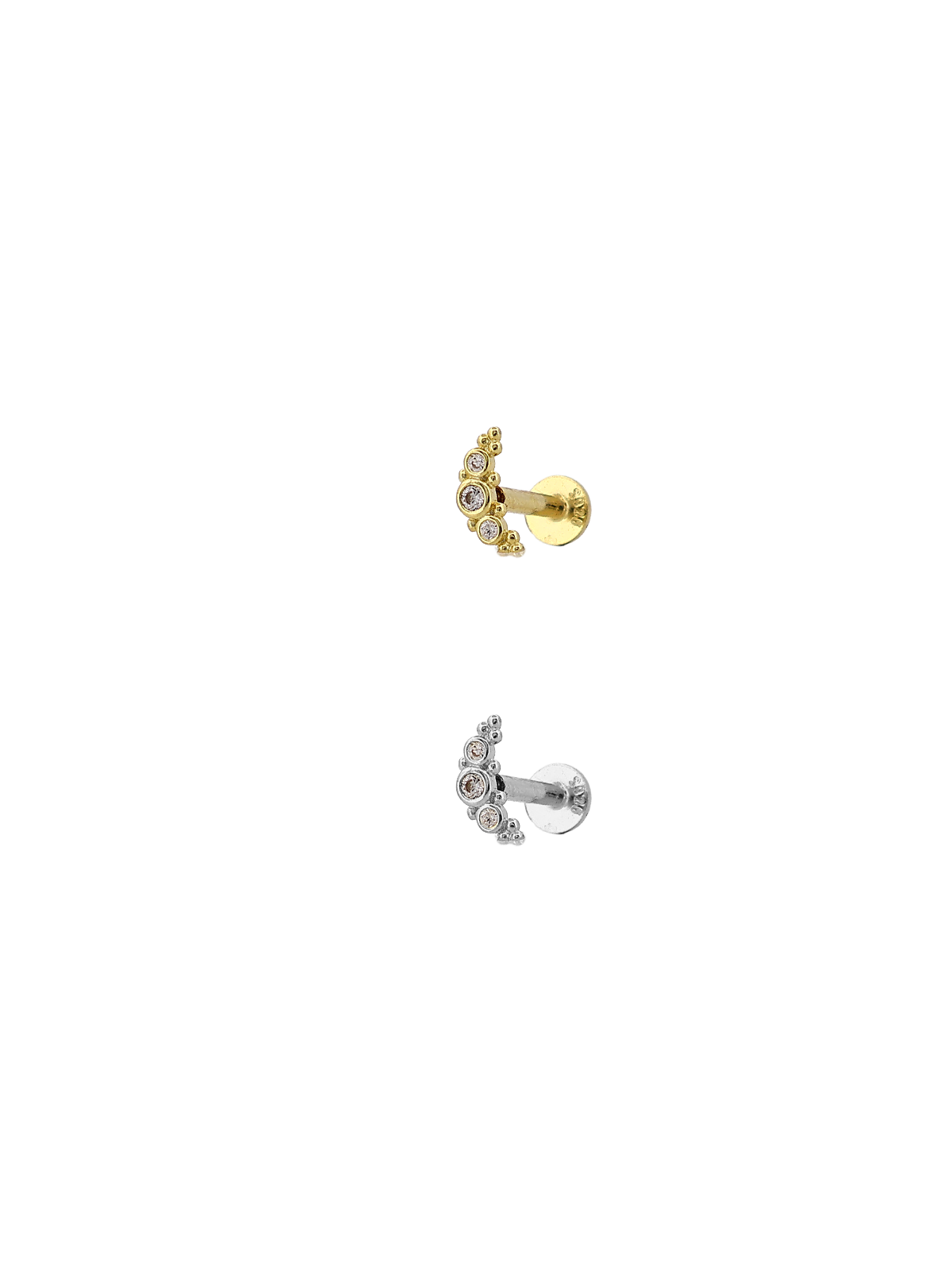 Uç Topçuklu Üçlü Sıvama Taş Yay Piercing
