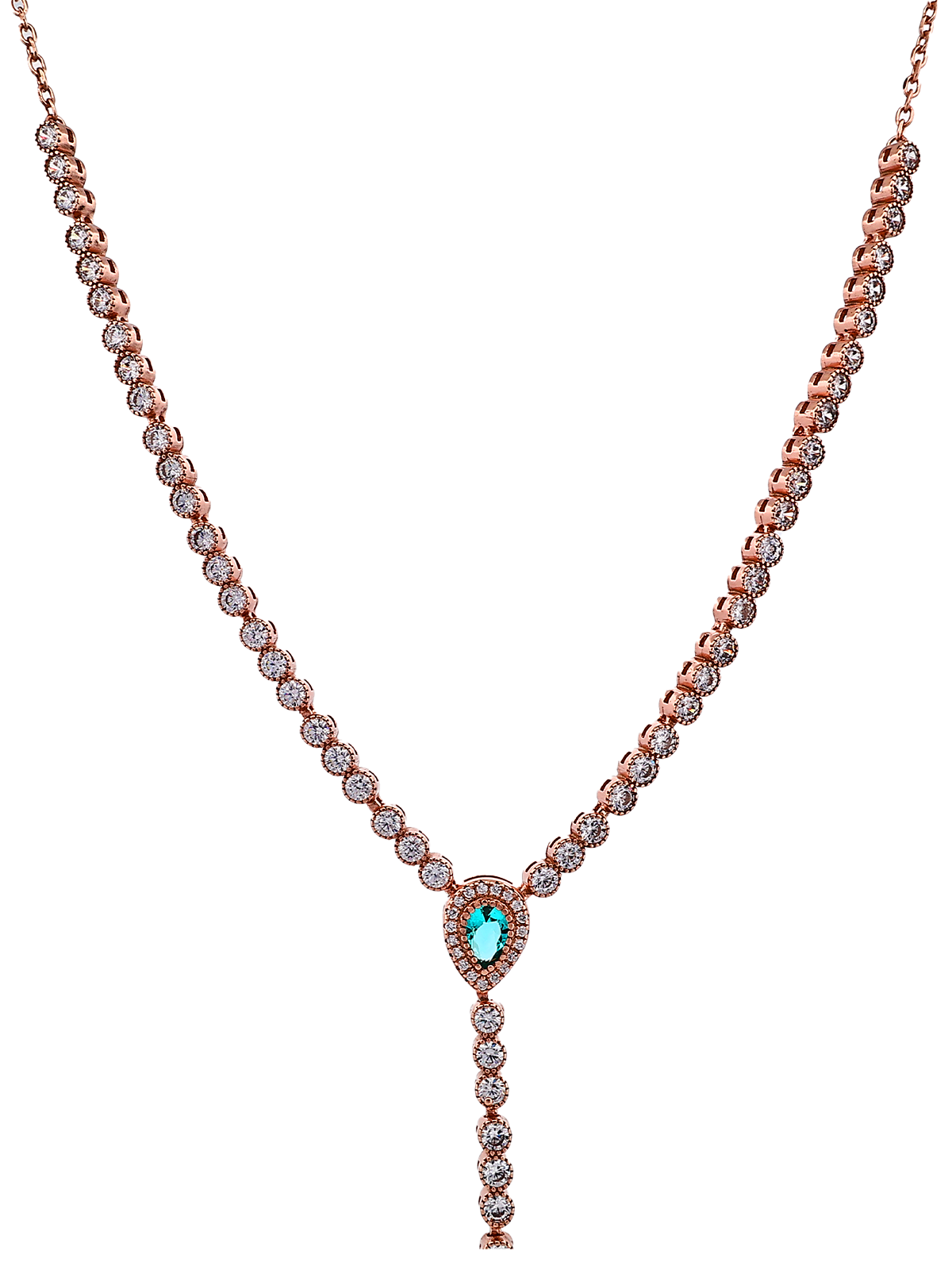 Vintage Damla Taşlı Su Yolu Y Kolye