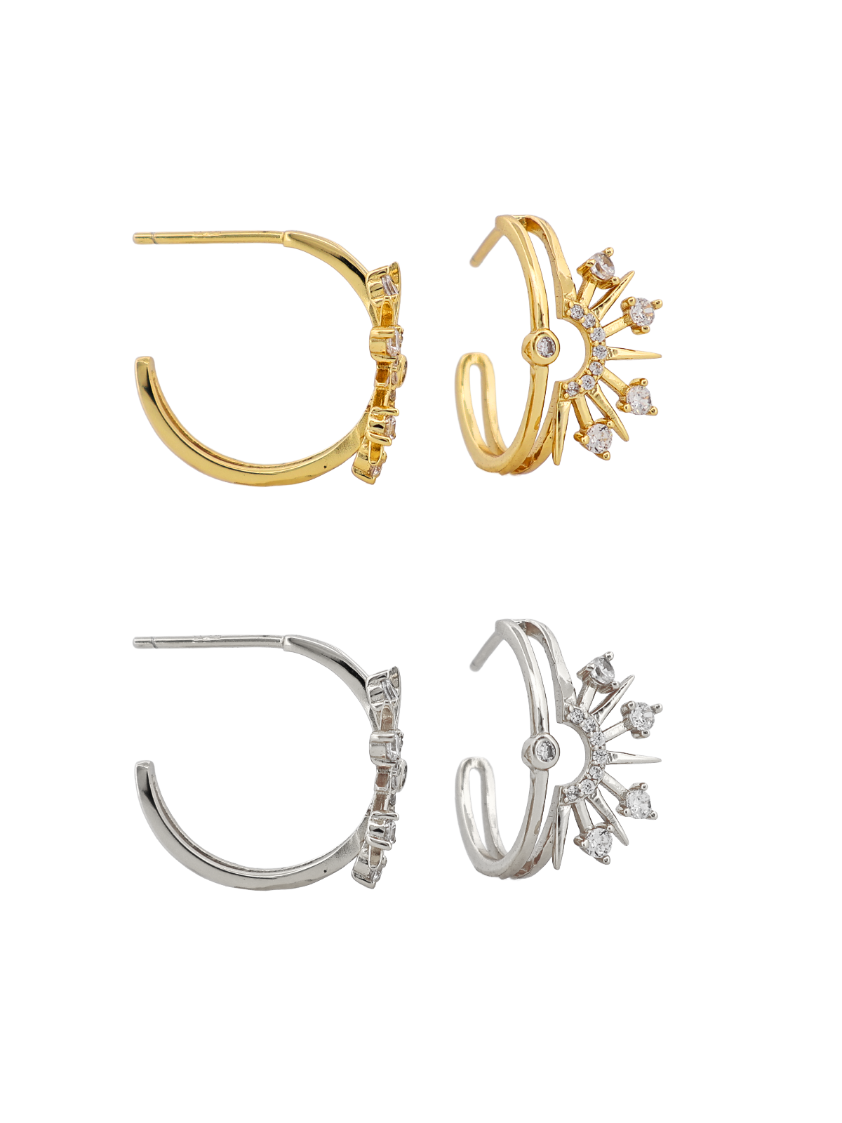 Güneş Yarım Halka Küpe