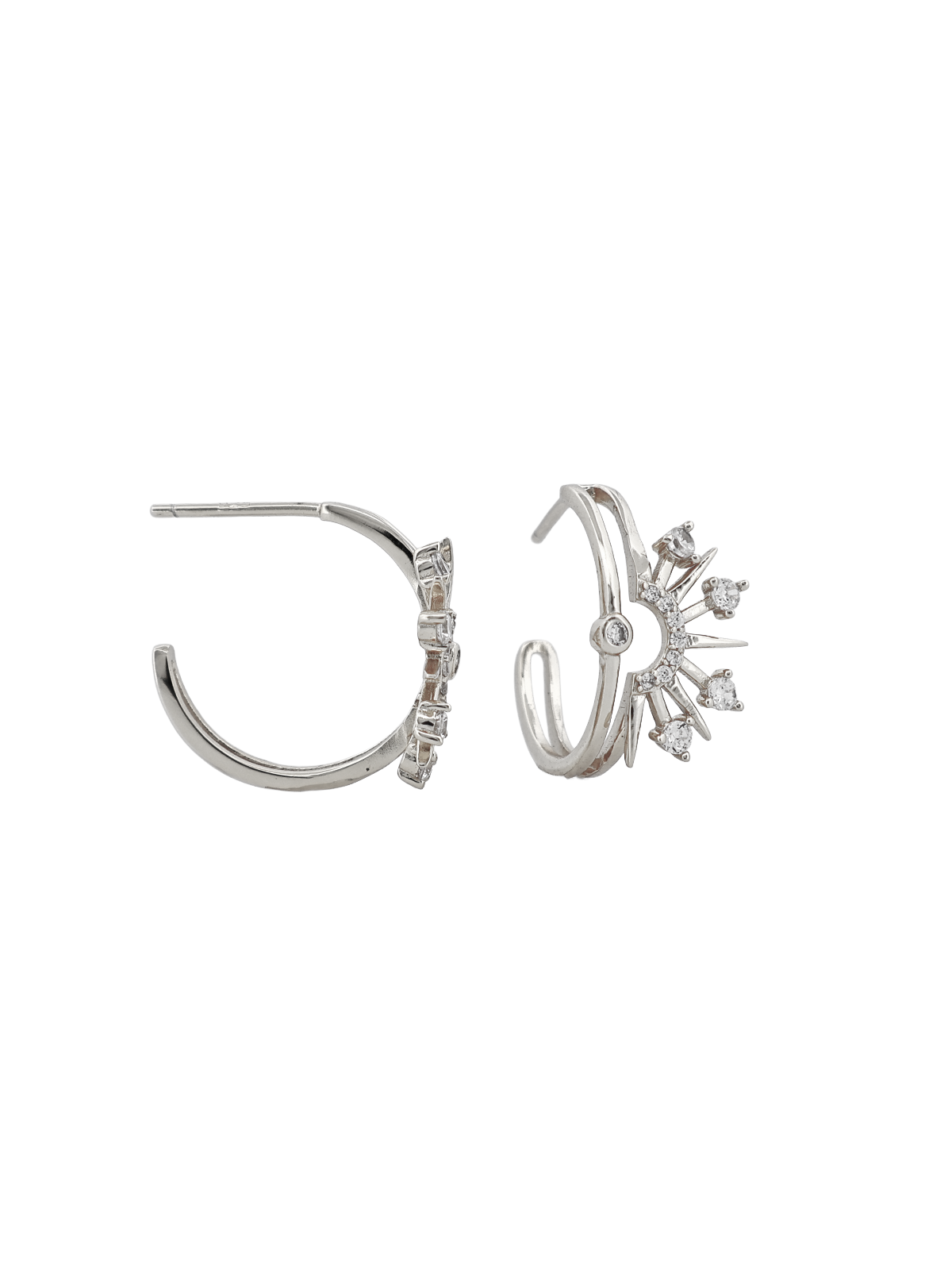 Güneş Yarım Halka Küpe