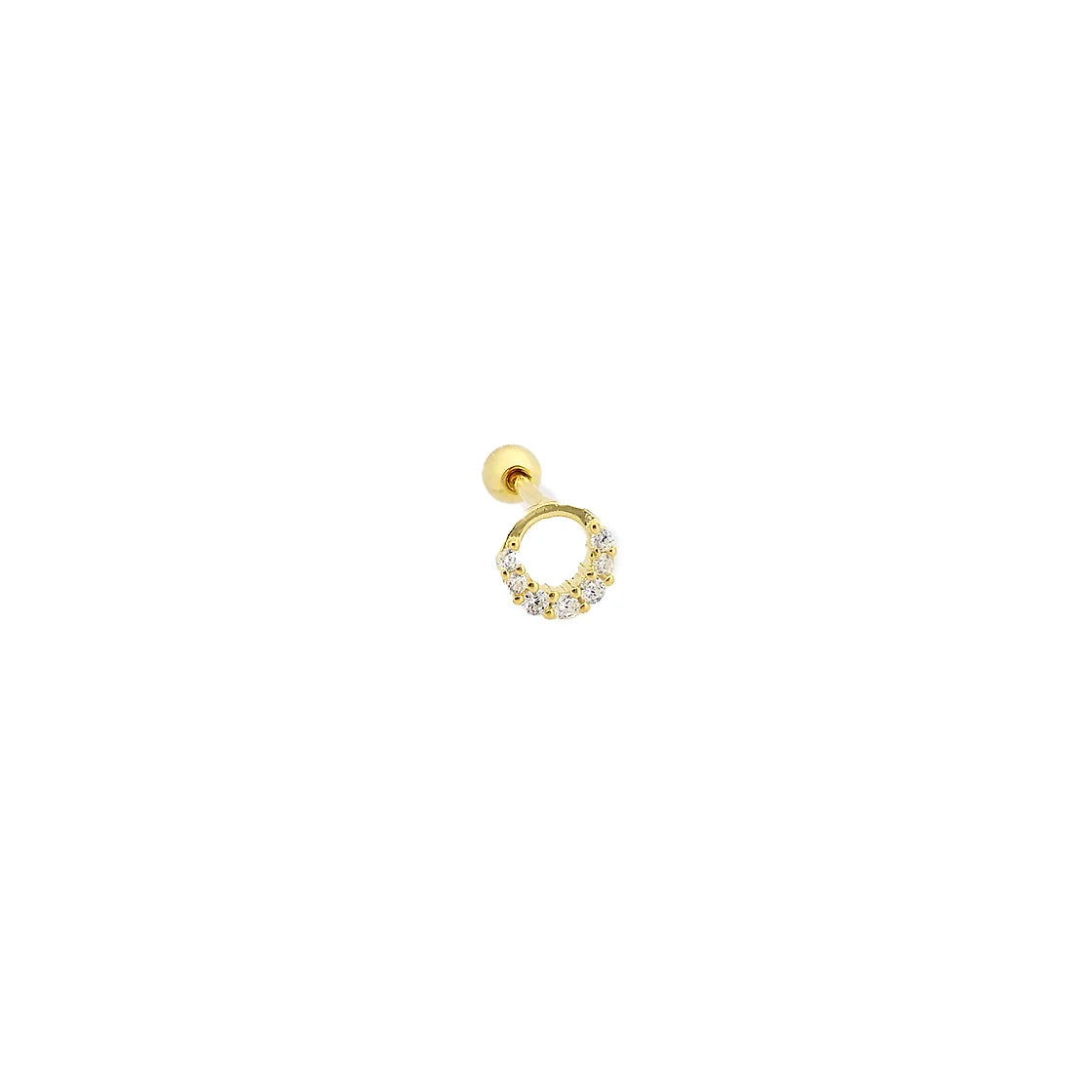 Yarısı Taşlı Çember Piercing