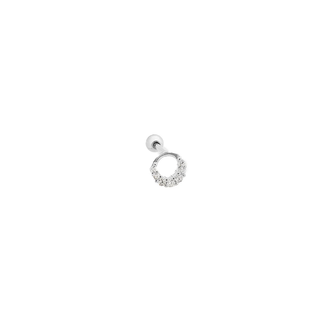Yarısı Taşlı Çember Piercing