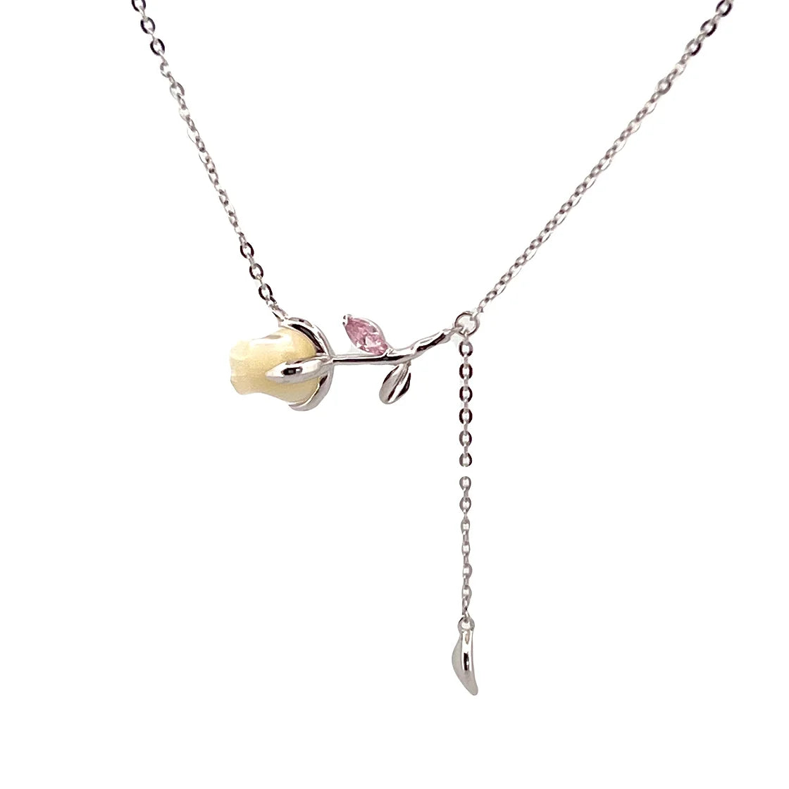 Yatay Sedef Gül Pembe Y Kolye