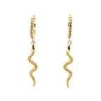 Yılan Sallantılı Taşlı Halka Küpe