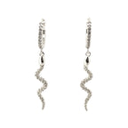 Yılan Sallantılı Taşlı Halka Küpe