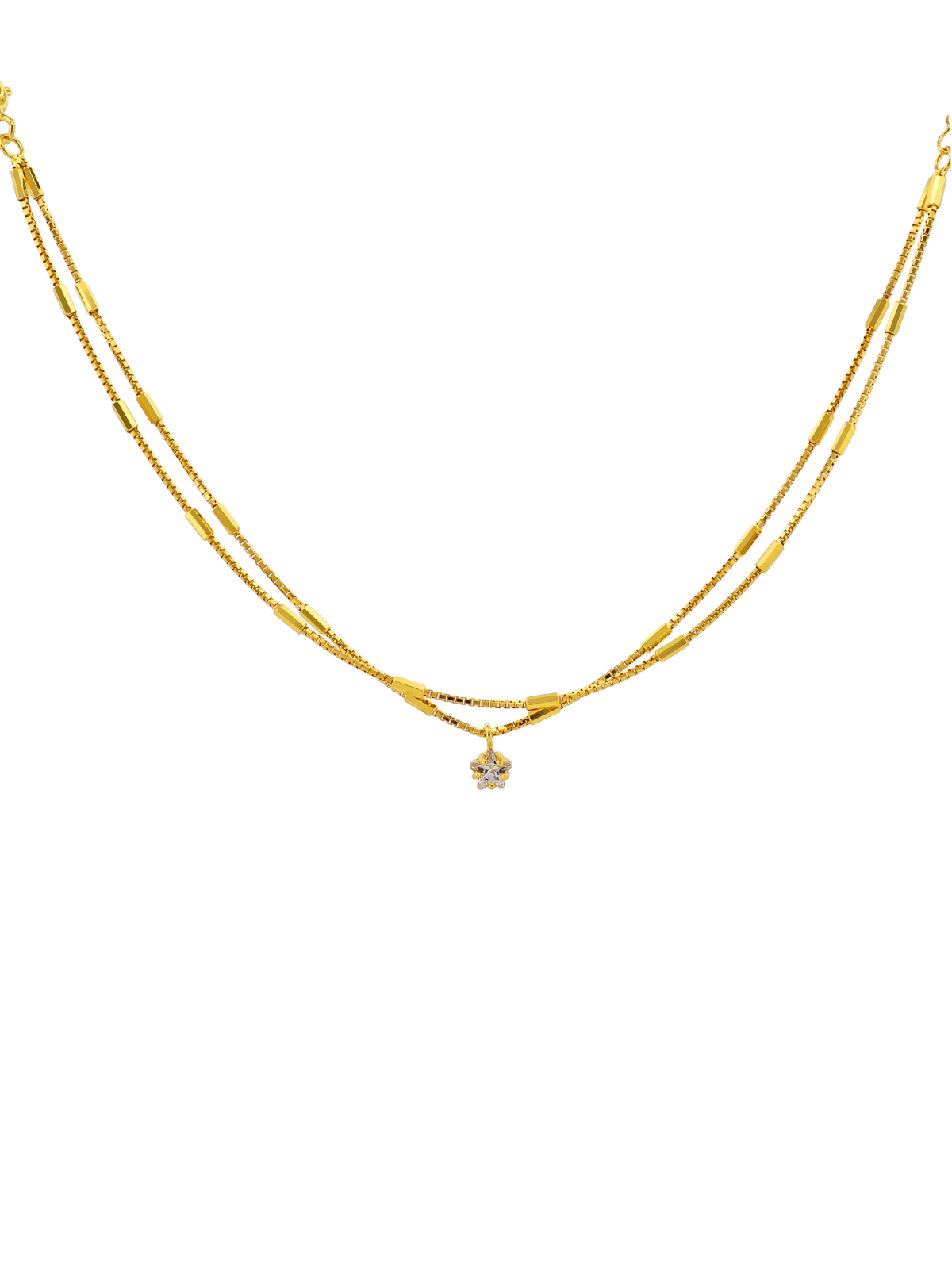 Yıldız Sallantılı Çift Sıra Zincir Bileklik