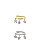 Taşlı Üç Yıldız Sallantılı Ear Cuff