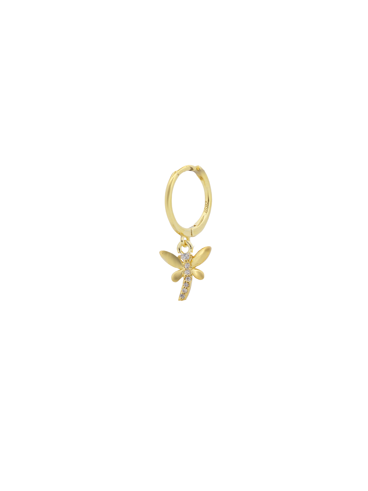 Yarı Taşlı Yusufçuk Sallantılı Tek Halka Küpe