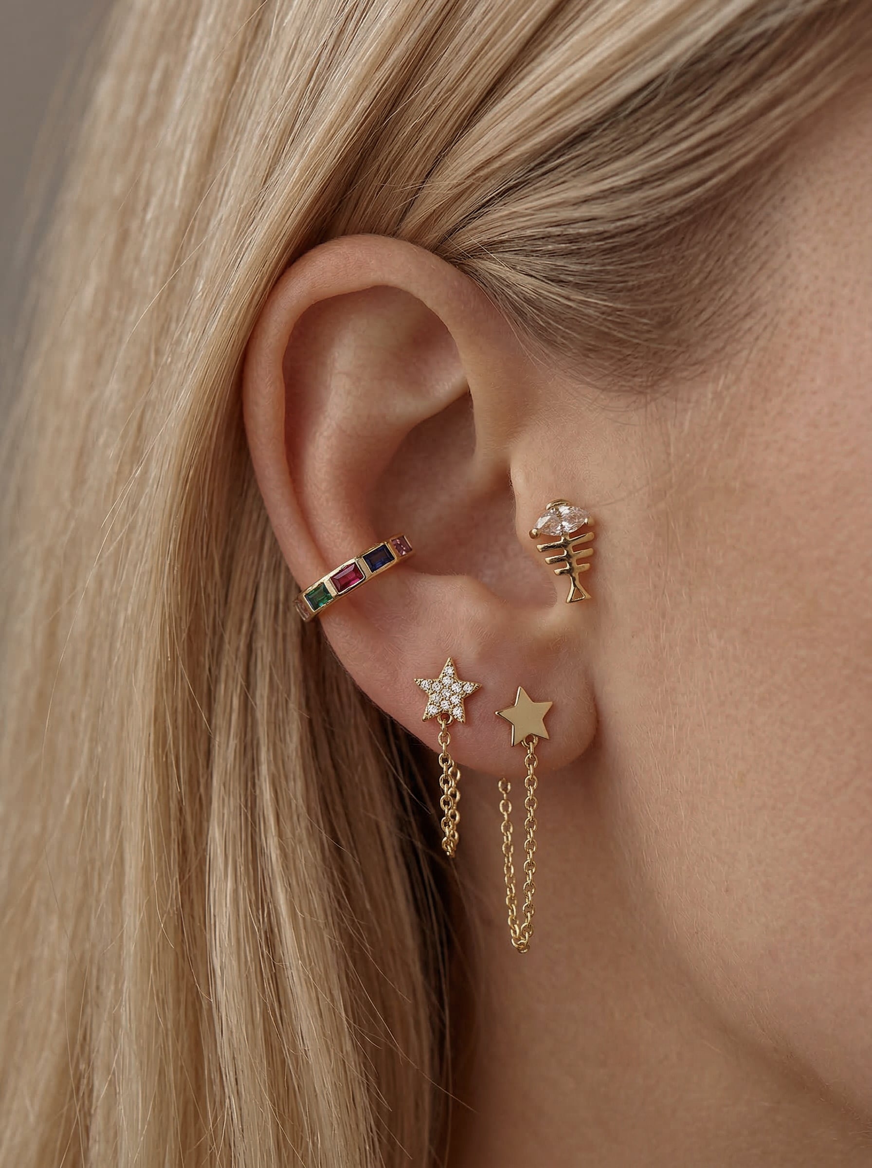 Archive Star Chain Tek Küpe