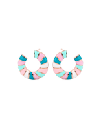 Parçalı Renkli Mineli C Küpe