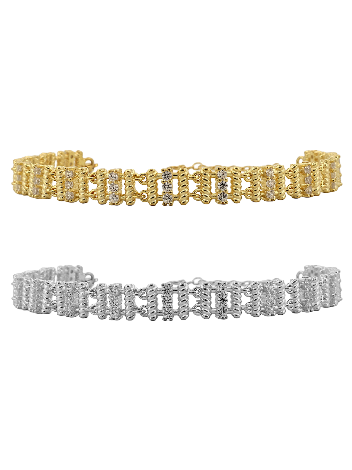 Orta Üç Taşlı Burgu Kafes Bileklik