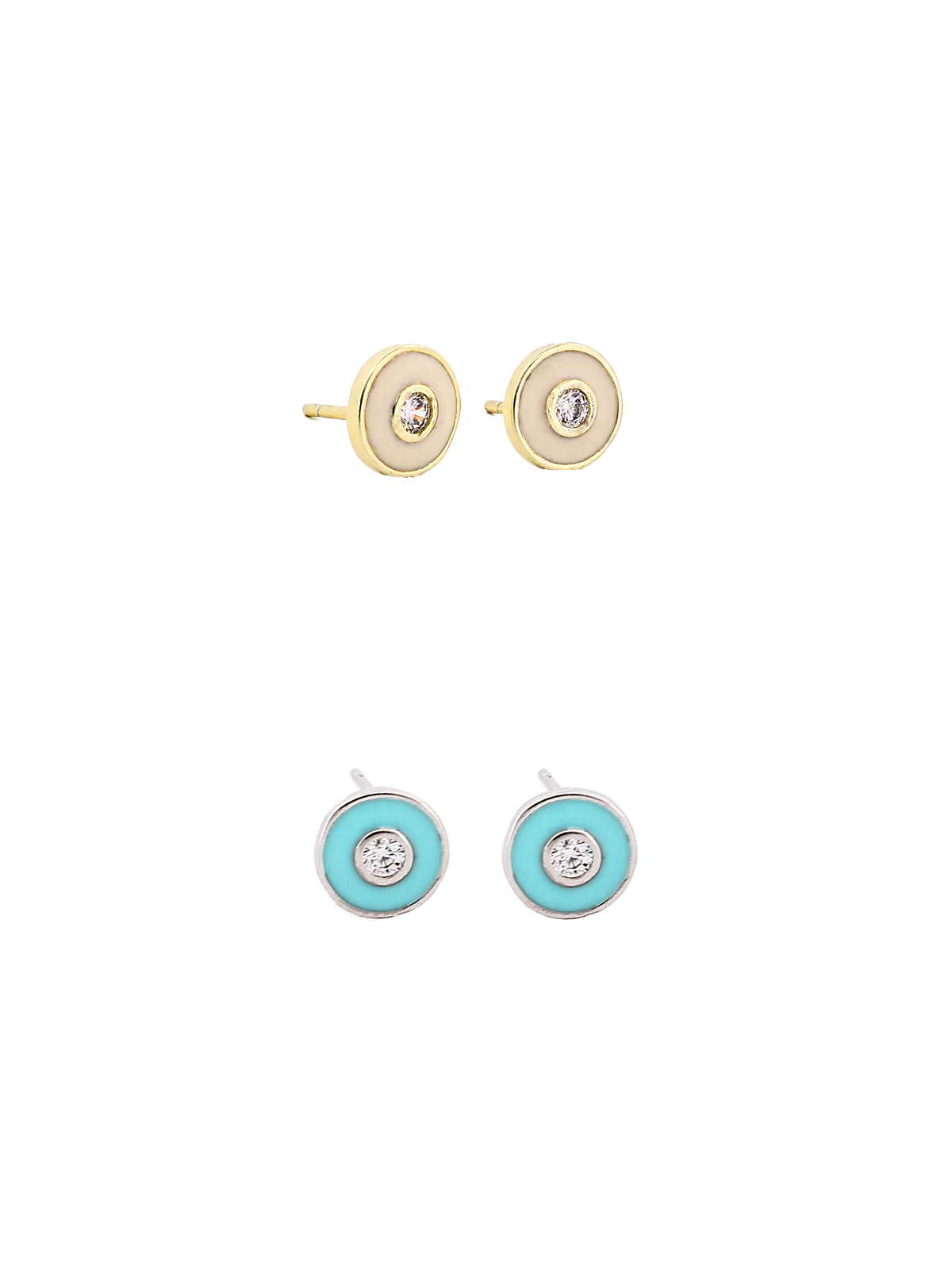 Sıvama Taşlı Mineli Düğme Küpe