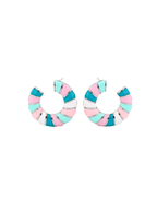 Parçalı Renkli Mineli C Küpe