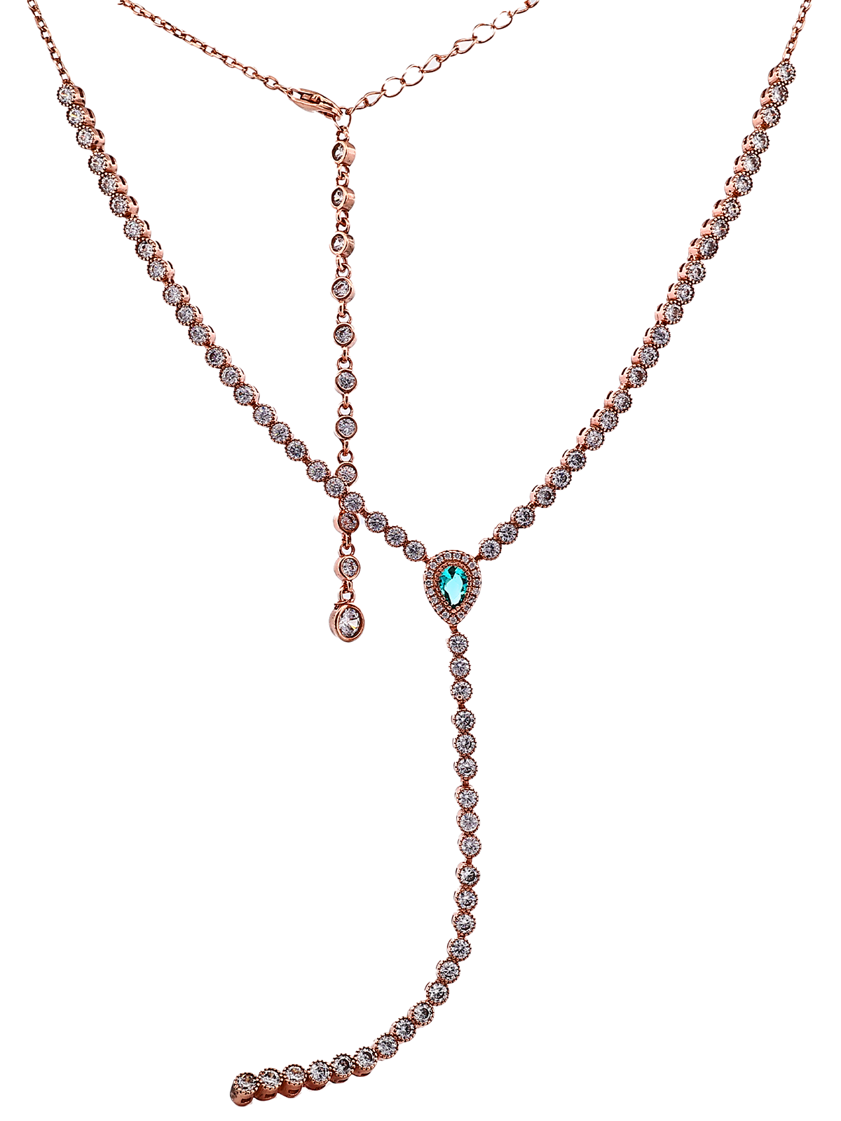 Vintage Damla Taşlı Su Yolu Y Kolye